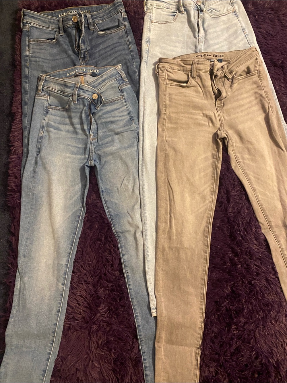 Four Slim Fit Jeans Bundle - Blue, Light Blue, Light Wash, Grey - Picture 3 of 6